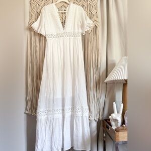 Wishlist White Ruffled Tiered Maxi Dress